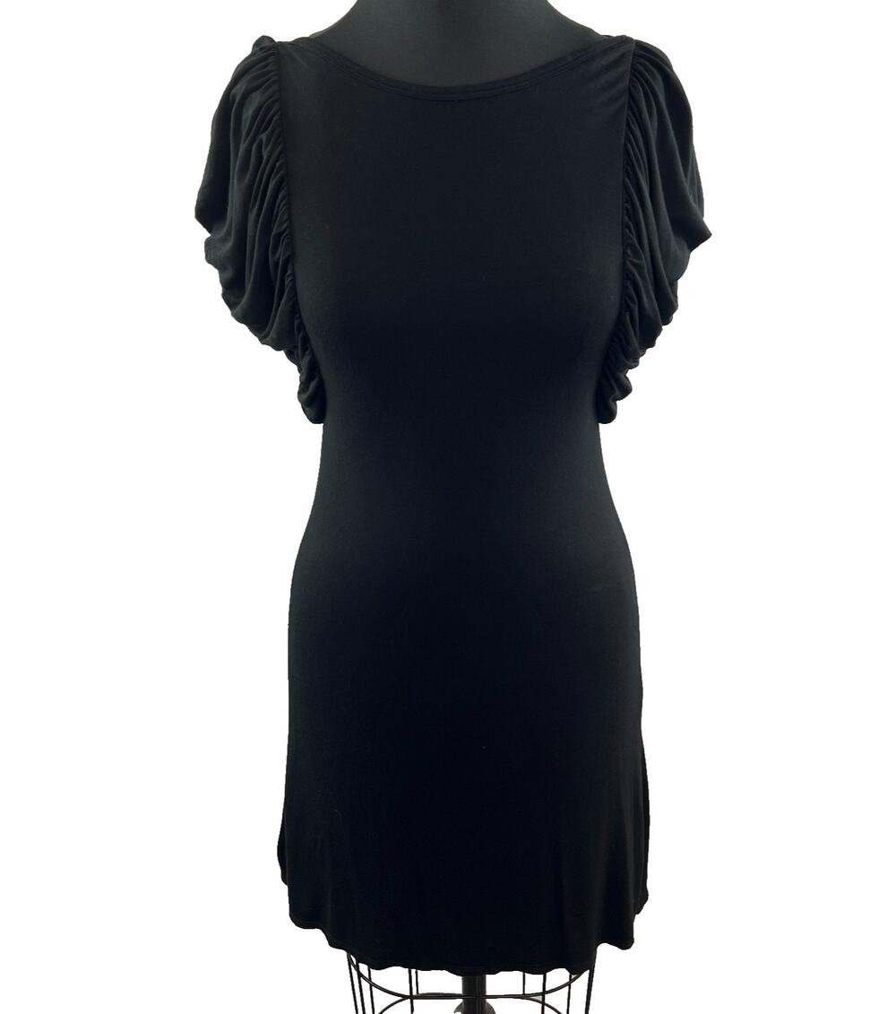 BAILEY 44 Black Farfalla Criss Cross Puff Sleeve Jersey Dress Size XS $143